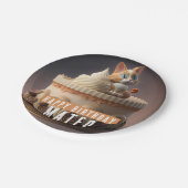 Assiettes En Carton Gâteau d'anniversaire Kitten - (Angle)