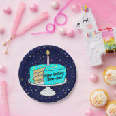Assiettes En Carton Gâteau d'anniversaire personnalisé - Plaques en pa (Fête)