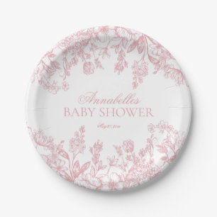 Assiettes En Carton Gâteau de Baby Shower Floral Vintage Chinoiserie R