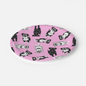 Assiettes En Carton Gâteau de fête rose aux schnauzers mignons (Angle)