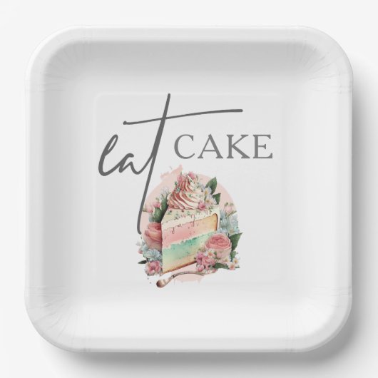 Assiettes En Carton Gâteau de mariage de jardin (Recto)