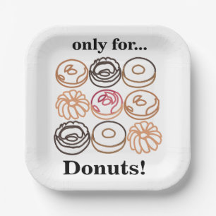 Assiettes En Carton Gâteau Donut Anniversaire Sucré Fête