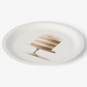 Assiettes En Carton Gâteau Élégant Blanc Fleurs Mariage (Angle)