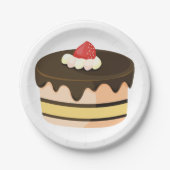 Assiettes En Carton Gâteau Et Fraise (Devant)
