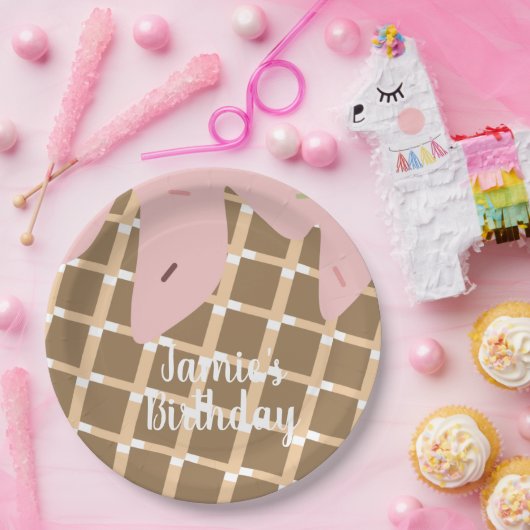 Assiettes En Carton Gâteau glacé Frosting Gâteau Anniversaire gaufre r (Fête)