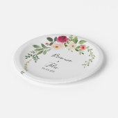 Assiettes En Carton Gâteau Mariage rose rose pâle (Angle)