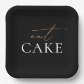 Assiettes En Carton Gâteau moderne noir et blanc Mariage (Recto)
