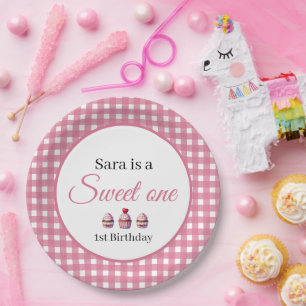 Assiettes En Carton Gâteau Sweet One pour la fête du 1er anniversaire