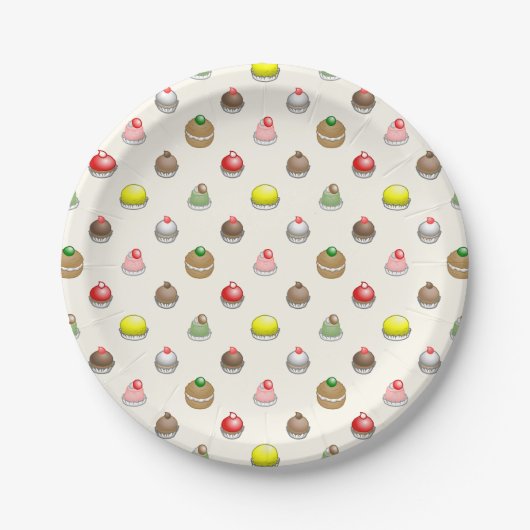 Assiettes En Carton Gâteaux colorés petits (Devant)