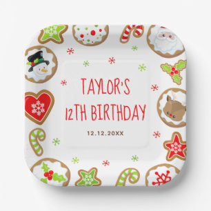 Assiettes En Carton Gâteaux de Noël Fête d'anniversaire Rouge et Vert