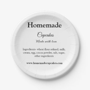 Assiettes En Carton Gâteaux faits maison avec amour ajoutez texte site