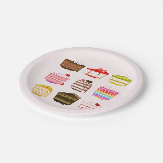 Assiettes En Carton Gâteaux gourmands l'après-midi ou le goûter du mat (Angle)