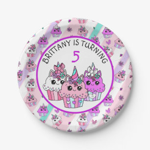 Assiettes En Carton Gâteaux Licorne Mignons Anniversaire Fille