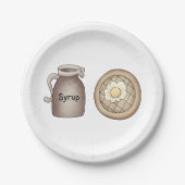 Assiettes En Carton Gaufres Et Sirop D'érable (Devant)