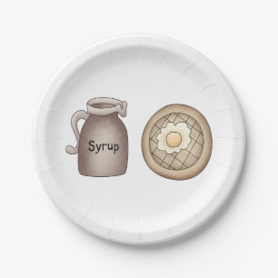 Assiettes En Carton Gaufres Et Sirop D'érable