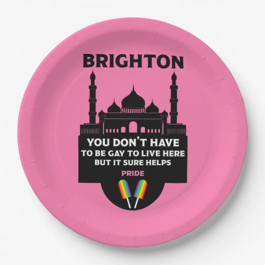 Assiettes En Carton Gay pride Brighton (Devant)