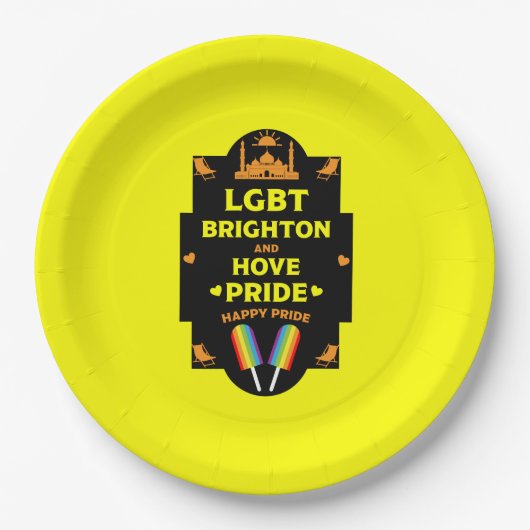 Assiettes En Carton Gay pride Brighton (Devant)