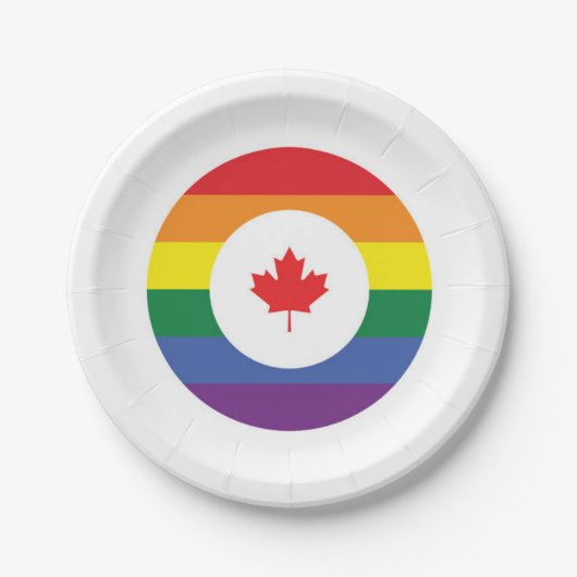 Assiettes En Carton Gay pride canadien (Devant)