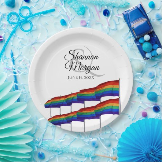 Assiettes En Carton Gay pride Rainbow Flags Mariage Plaques papier (Fête)