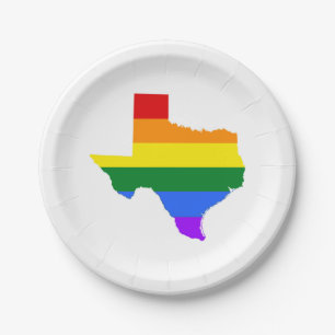 Assiettes En Carton Gay pride  Texas Rainbow
