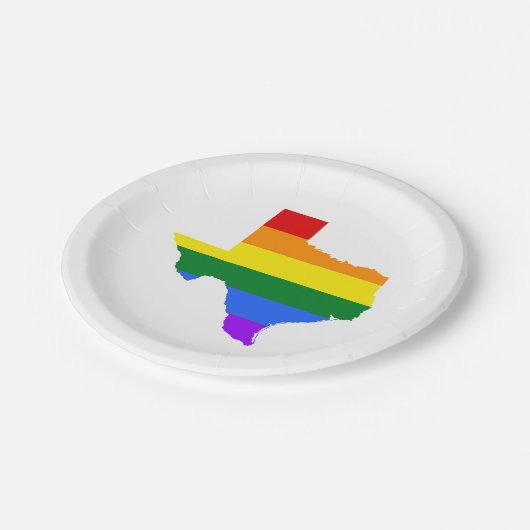 Assiettes En Carton Gay pride| Texas Rainbow (Angle)