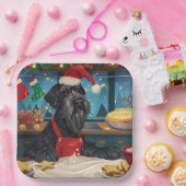 Assiettes En Carton Géant Schnauzer Gourmande : Noël Festif (Fête)