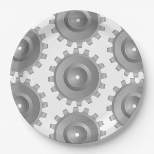 Assiettes En Carton Gear gris