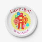 Assiettes En Carton Gear Robot (Devant)