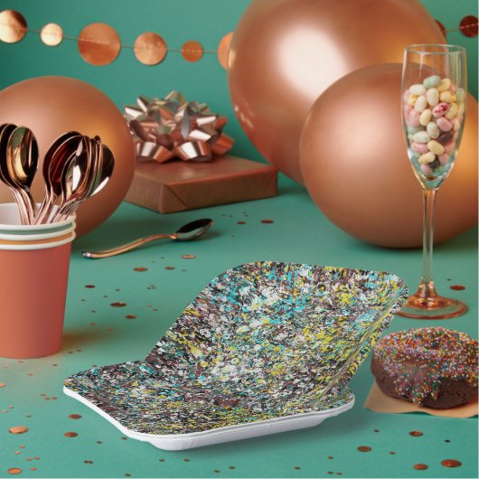 Assiettes En Carton Geared Toward Abstract Art Design Lover  (Multi)