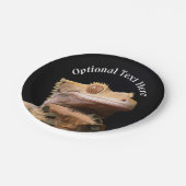 Assiettes En Carton Gecko Lizard en crête sur noir (Angle)