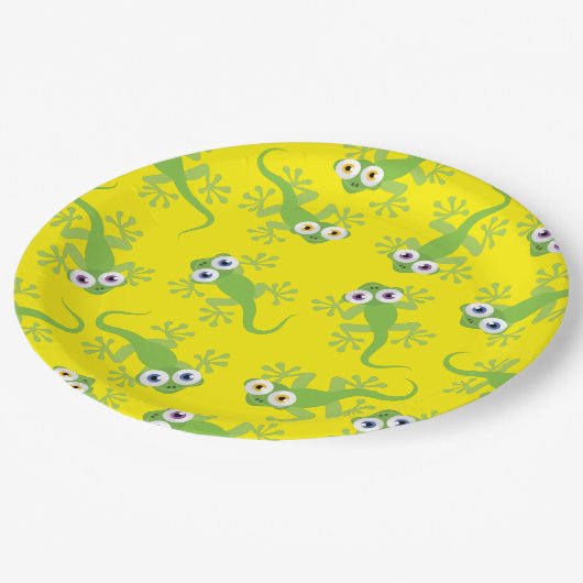 Assiettes En Carton Gecko Lizards Anniversaire fête mignonne pour enfa (Angle)
