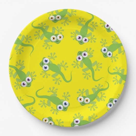 Assiettes En Carton Gecko Lizards Anniversaire fête mignonne pour enfa (Devant)