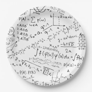 Assiettes En Carton Geek mathématique, Motif de résolution de problème