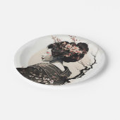 Assiettes En Carton Geisha japonaise (Angle)