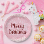 Assiettes En Carton Gel rose Joyeux Noël (Fête)