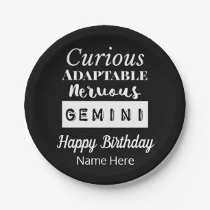 Assiettes En Carton Gemini Zodiac Caractéristiques amusantes Anniversa