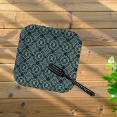 Assiettes En Carton Gemmes Tribales Plaques en papier noir et Motif Tu