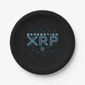 Assiettes En Carton Génération de crypto-monnaie XRP Crypto Blockchain (Devant)