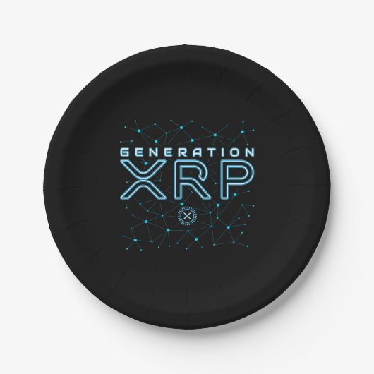 Assiettes En Carton Génération de crypto-monnaie XRP Crypto Blockchain (Devant)