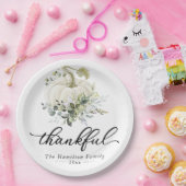 Assiettes En Carton Généreuse verdure Citrouille blanc Thanksgiving (Fête)