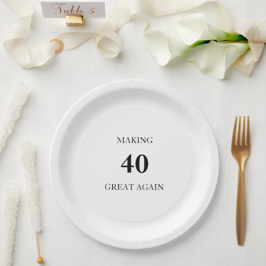 Assiettes En Carton Generic Making 40 Great Again Birthday Party (Mariage)