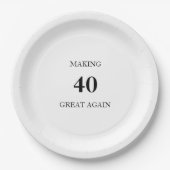Assiettes En Carton Generic Making 40 Great Again Birthday Party (Devant)