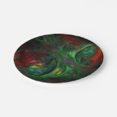 Assiettes En Carton Genesis Green Art Abstrait (Angle)