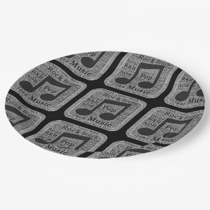 Assiettes En Carton Genres vintages de musique noire et blanche