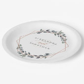 Assiettes En Carton Geo vert | Mariage or Rose (Angle)