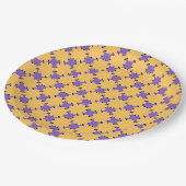 Assiettes En Carton Geo violet et jaune (Angle)