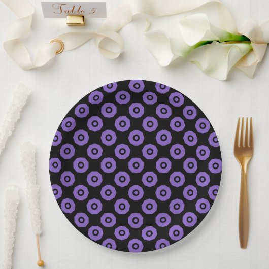 Assiettes En Carton Geo violet et noir (Mariage)