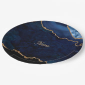 Assiettes En Carton Geode Blue Gilded (Angle)