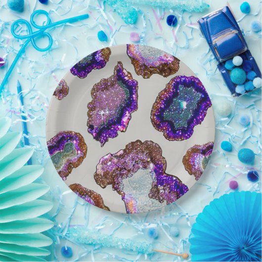 Assiettes En Carton Géode cristal (Fête)