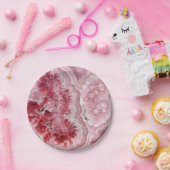 Assiettes En Carton Géode cristal rose (Fête)